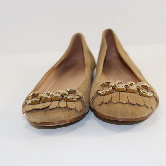 ALDO Tan Suede Chain Detail Loafers Flats Size 37 (US 6.5-7) - Picture 3 of 6